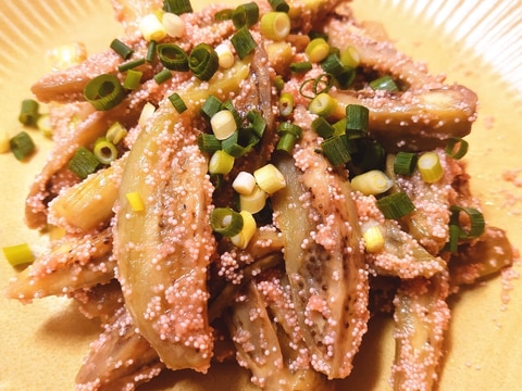 なすの明太子バター炒め